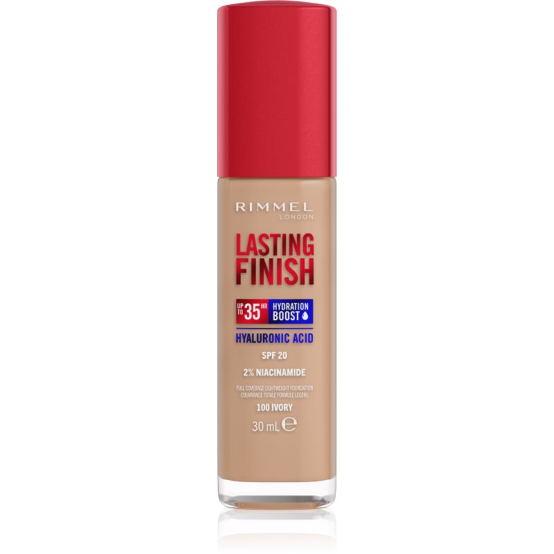Rimmel Lasting Finish 35H Hydration Boost хидратиращ фон дьо тен SPF 20 цвят 100 Ivory 30 мл.