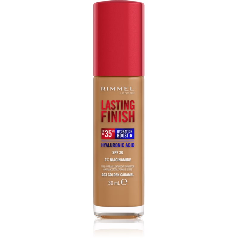 Rimmel Lasting Finish 35H Hydration Boost хидратиращ фон дьо тен SPF 20 цвят 403 Golden Caramel 30 мл.