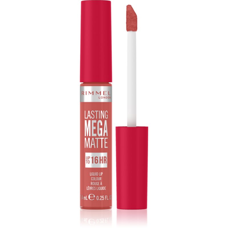 Rimmel Lasting Mega Matte леко течно матиращо червило 16 часа цвят Coral Sass 7