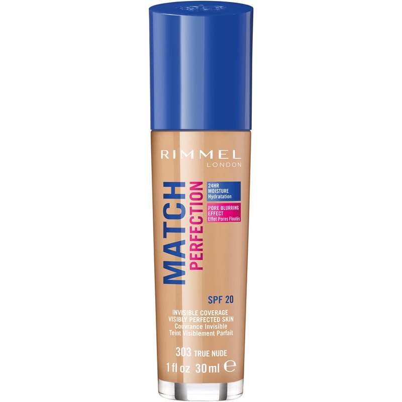 Rimmel Match Perfection течен фон дьо тен SPF 20 цвят 303 True Nude 30 мл. на ниска цена