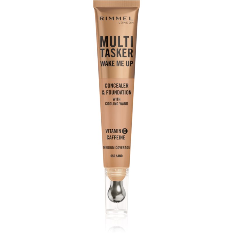 Rimmel Multi-Tasker Wake Me Up грим и коректор за озаряване на лицето цвят 50 Sand 20 мл.