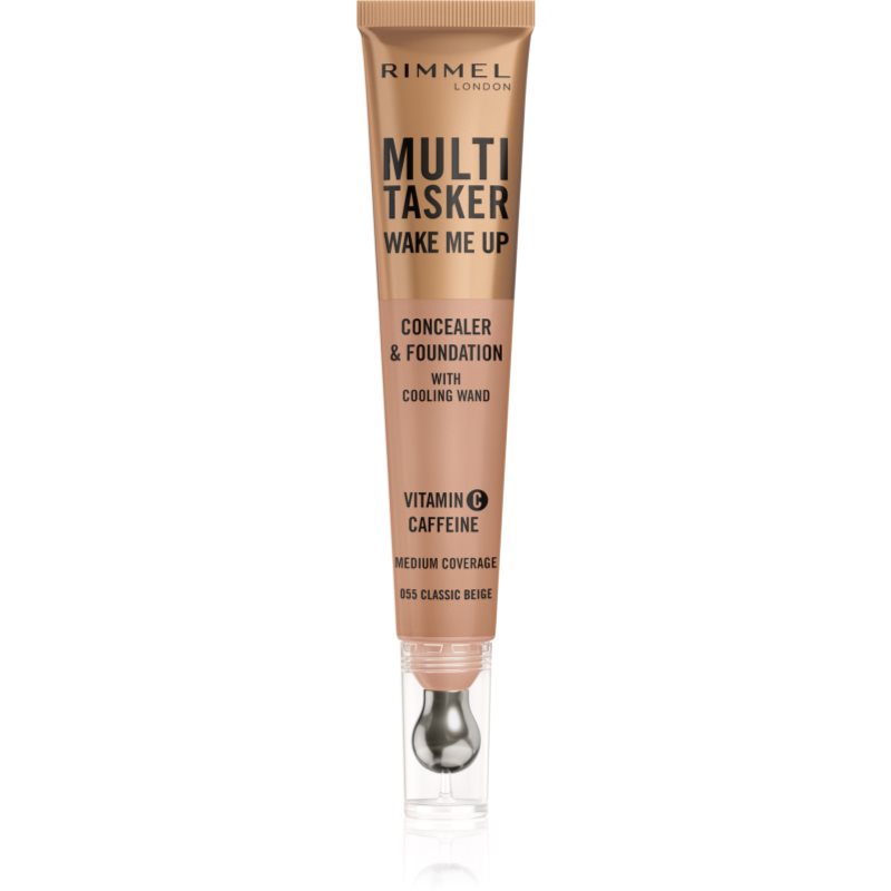 Rimmel Multi-Tasker Wake Me Up грим и коректор за озаряване на лицето цвят 55 Classic Beige 20 мл. на ниска цена