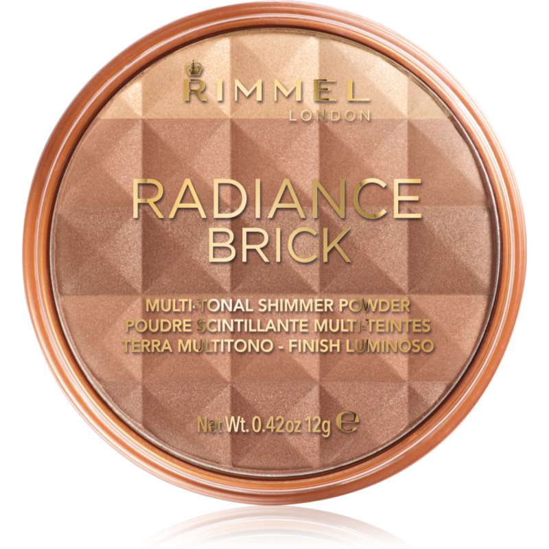 Rimmel Radiance Brick бронзираща озаряваща пудра цвят 002 Medium 12 гр.