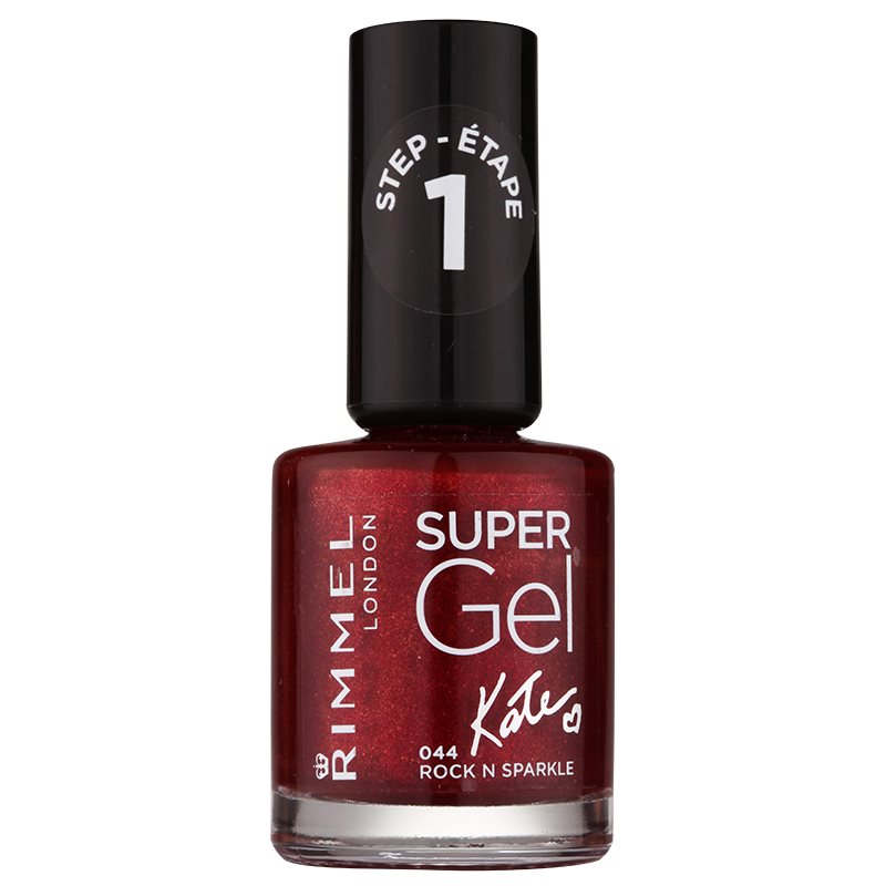 Rimmel Super Gel By Kate гел лак за нокти без използване на UV/LED лампа цвят 044 Rock n Sparkle 12 мл.