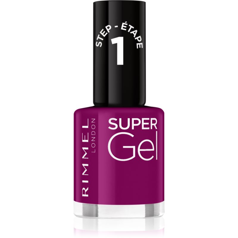 Rimmel Super Gel гел лак за нокти без използване на UV/LED лампа цвят 025 Urban Purple 12 мл.