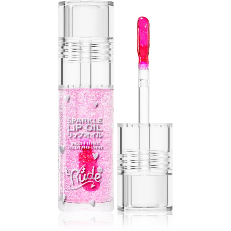 Rude Cosmetics Manga Collection Sparkle Lip Oil тониращо олио за устни с хидратиращ ефект цвят Mint 4 гр.