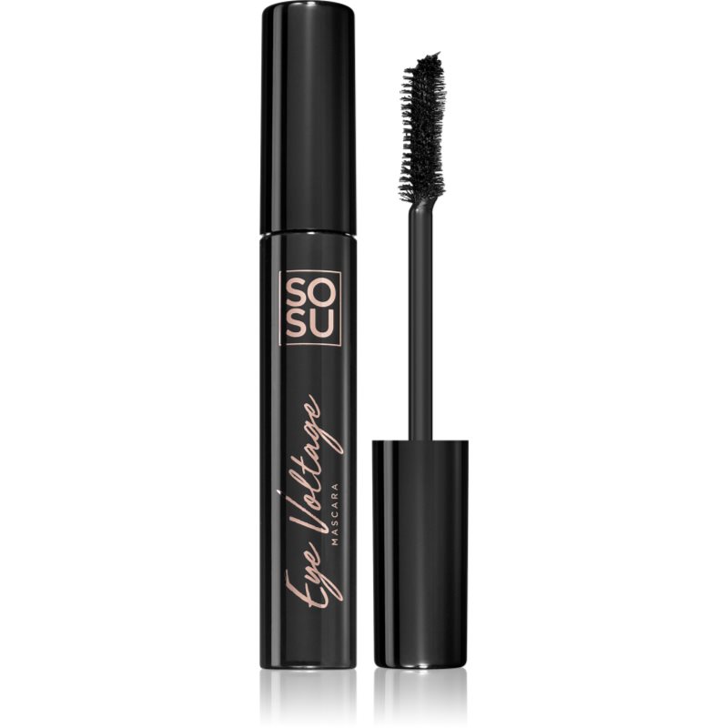 SOSU Cosmetics Eye Voltage водоустойчива спирала за мигли за извиване и разделяне на миглите цвят Jet Black 10 мл.