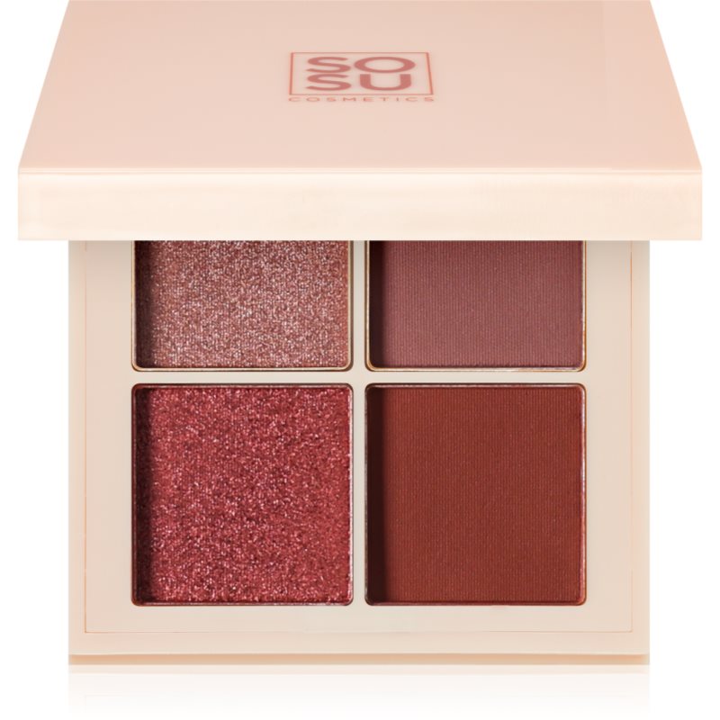 SOSU Cosmetics Eyeshadow Quad палитра сенки за очи цвят Berry 4.8 гр.