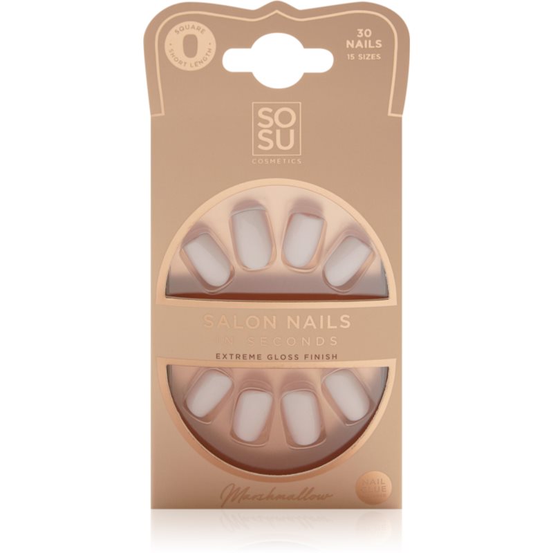 SOSU Cosmetics Salon Nails Изкуствени нокти цвят Marshmallow 30 бр.