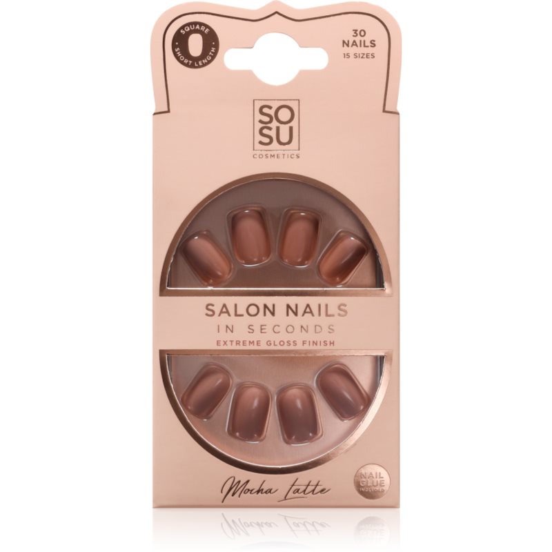 SOSU Cosmetics Salon Nails Изкуствени нокти цвят Mocha Latte 30 бр.