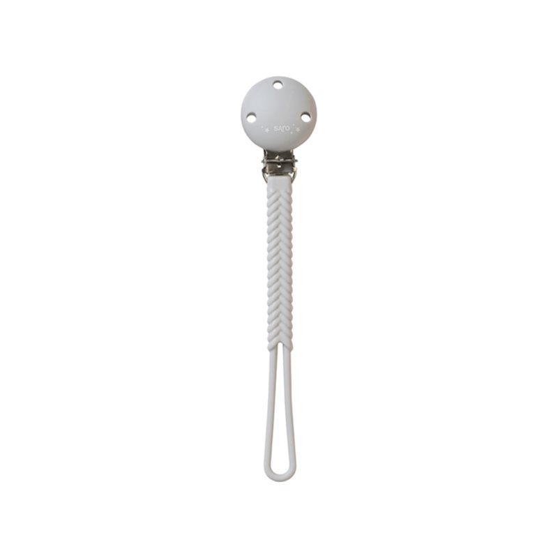 Saro Baby Braided Silicone Pacifier Holder клипс за биберон Gre 1 бр.