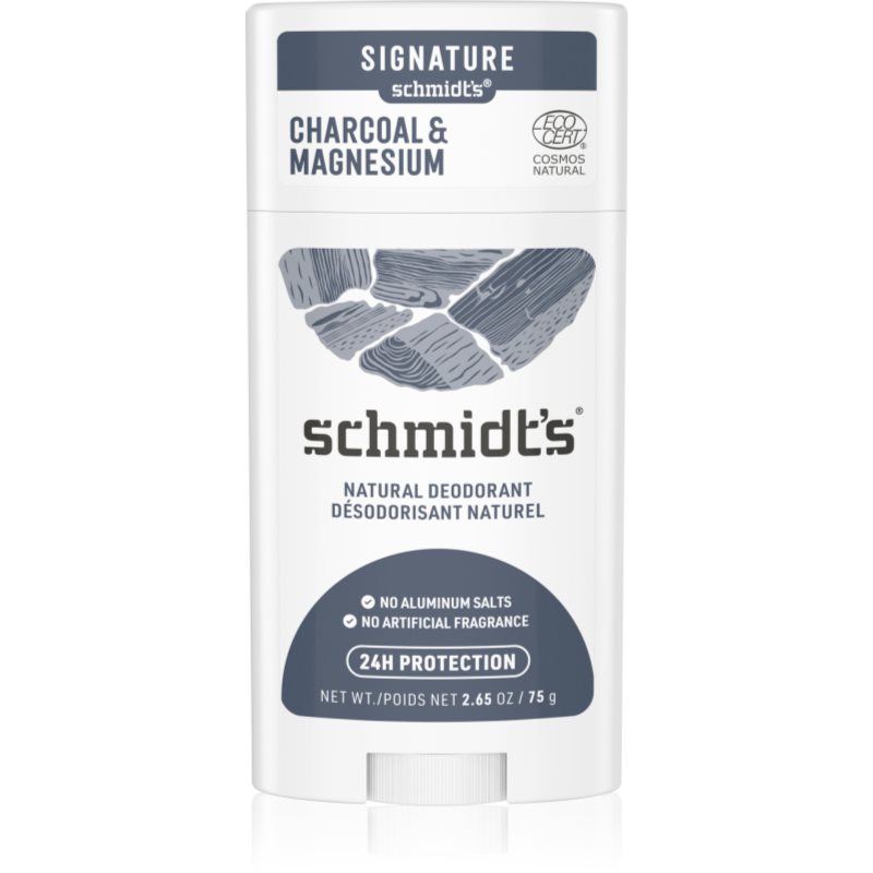 Schmidt's Charcoal + Magnesium дезодорант стик 24 часа 75 гр. на ниска цена