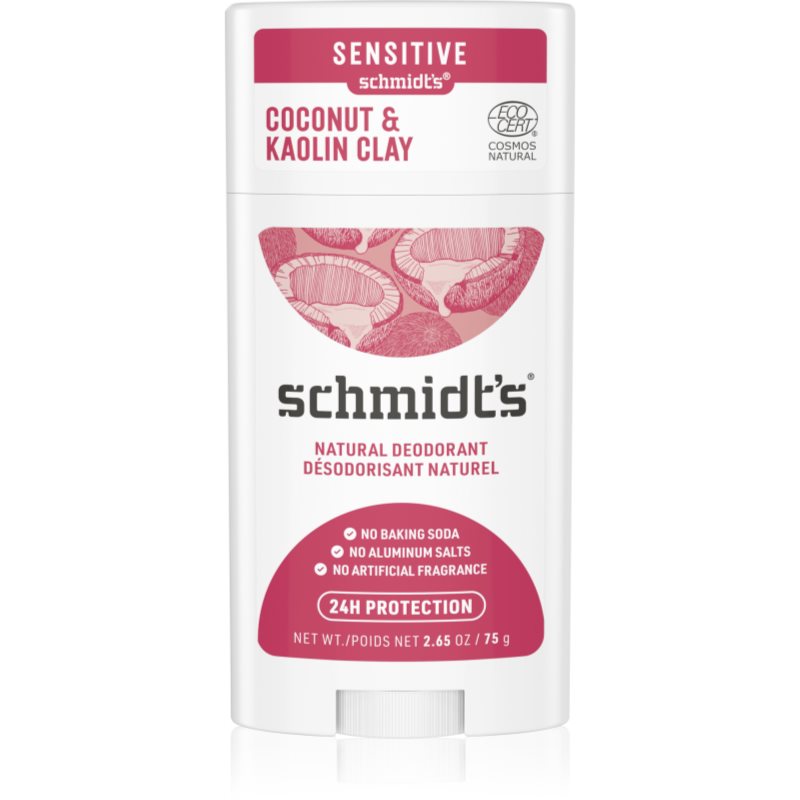 Schmidt's Coconut & Kaolin Clay дезодорант стик 24 часа 75 гр. на ниска цена