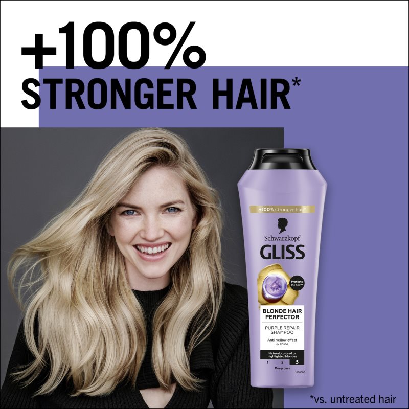 Schwarzkopf Gliss Blonde Hair Perfector шампоан за коса неутрализиращ жълтеникавите оттенъци 250 мл. на ниска цена
