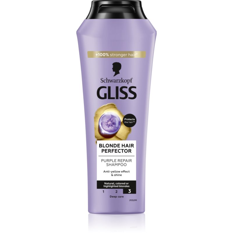 Schwarzkopf Gliss Blonde Hair Perfector шампоан за коса неутрализиращ жълтеникавите оттенъци 250 мл.