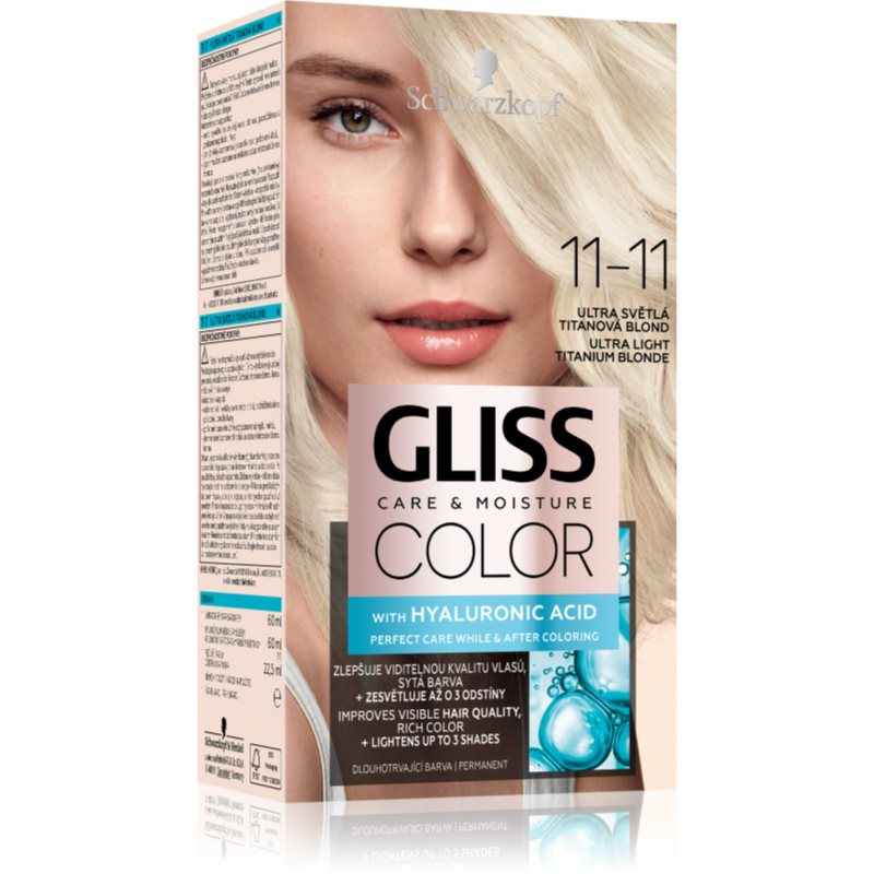 Schwarzkopf Gliss Color перманентната боя за коса цвят 11-11 Ultra Light Titanium Blonde 1 бр.