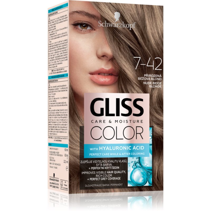 Schwarzkopf Gliss Color перманентната боя за коса цвят 7-42 Nude Beige Blonde 1 бр. на ниска цена