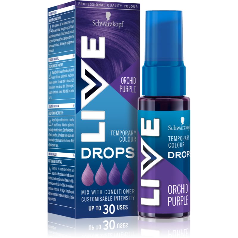 Schwarzkopf LIVE Drops отмиващ се цветен нюанс цвят Orchid Purple 30 мл. на ниска цена