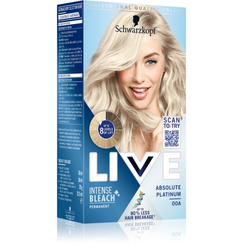 Schwarzkopf LIVE Intense Bleach обезцветител За коса 00A Absolute Platinum 1 бр.