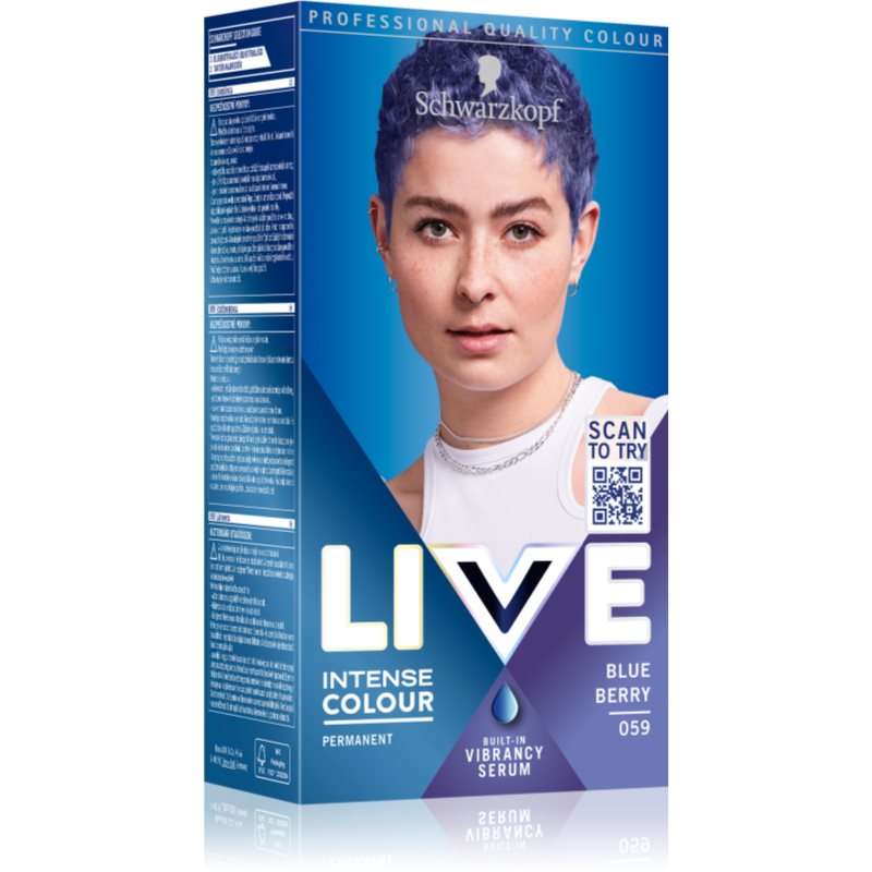 Schwarzkopf LIVE Intense Colour перманентната боя за коса цвят 059 Blue Berry 1 бр.