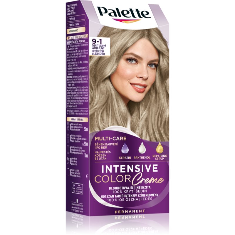 Schwarzkopf Palette Intensive Color Creme перманентната боя за коса цвят 9-1 Cool Extra Light Blonde 1 бр. на ниска цена