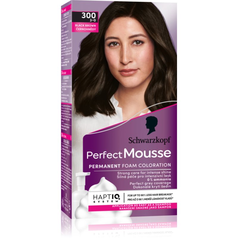 Schwarzkopf Perfect Mousse перманентната боя за коса цвят 300 Black brown 1 бр. на ниска цена