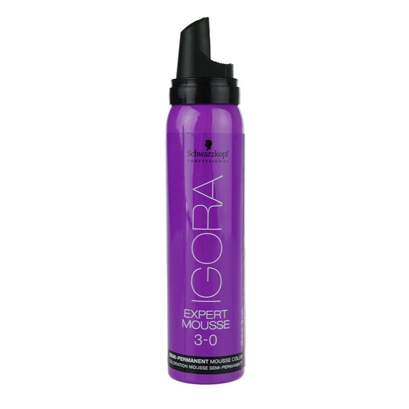 Schwarzkopf Professional IGORA Expert Mousse оцветяващ мус За коса цвят 3-0 Dark Brown Natural 100 мл. на ниска цена