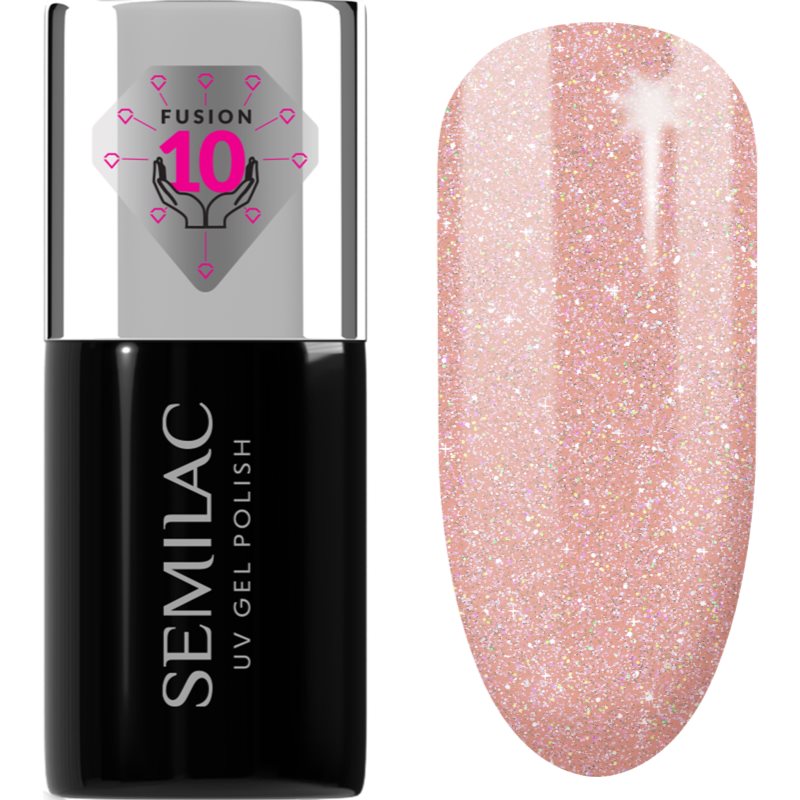 Semilac UV Hybrid Extend Care 5in1 гел лак за нокти с подхранващ ефект цвят 804 Glitter Soft Beige 7 мл. на ниска цена