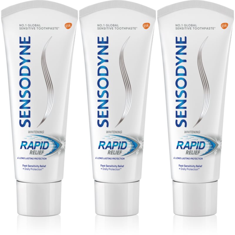 Sensodyne Rapid Whitening избелваща паста за зъби за чувствителни зъби 3x75 мл.