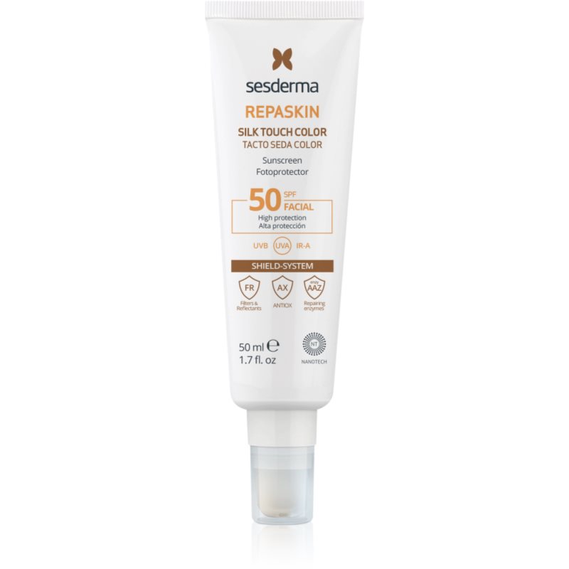 Sesderma Repaskin Silk Touch тониращ защитен крем SPF 50 50 мл.