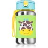 Skip Hop Zoo Straw Bottle неръждаема бутилка за вода със сламка Giraffe 12 m+ 350 мл.