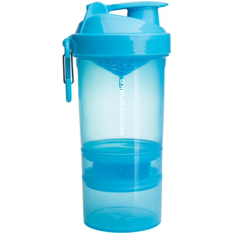 Smartshake Original2GO спортен шейкър + контейнер боя Neon Blue 600 мл.