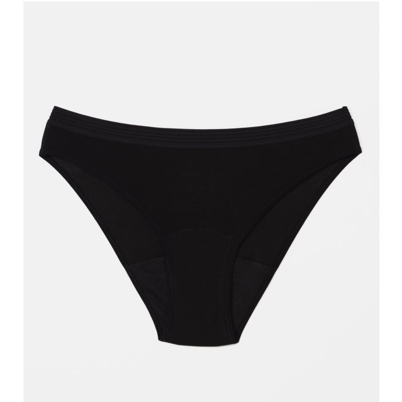 Snuggs Brief Medium Black менструални бикини от плат за средна менструация размер S 1 бр.