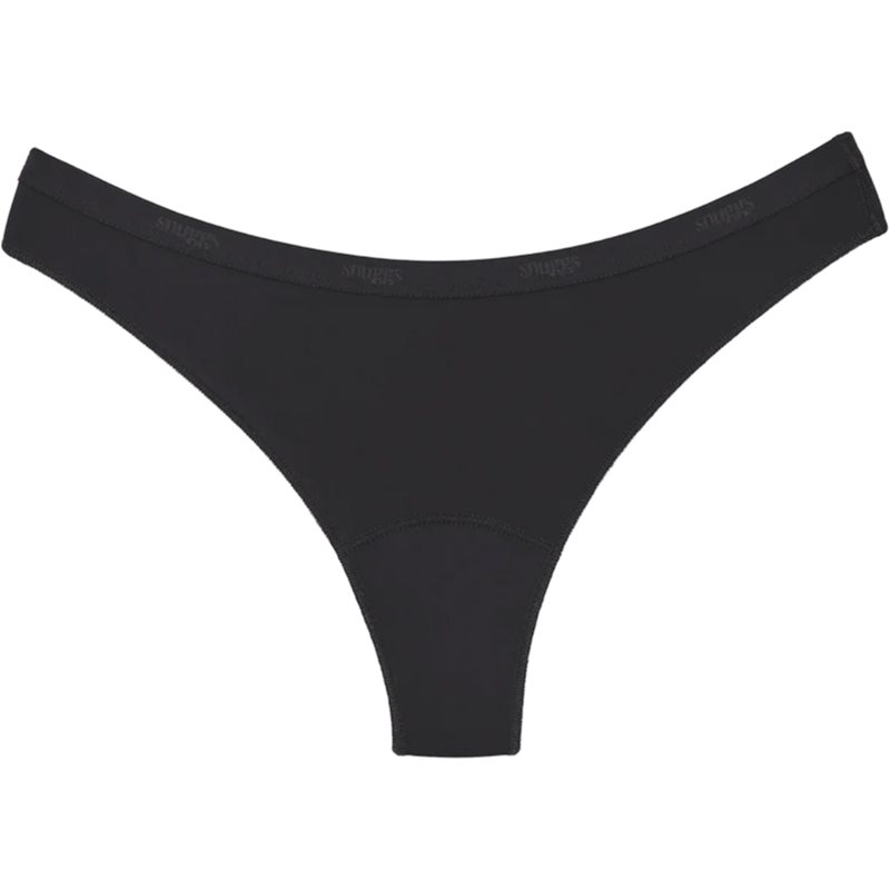 Snuggs Period Underwear Brazilian: Light Flow Black менструални бикини от плат за слаба менструация размер XS Black 1 бр.