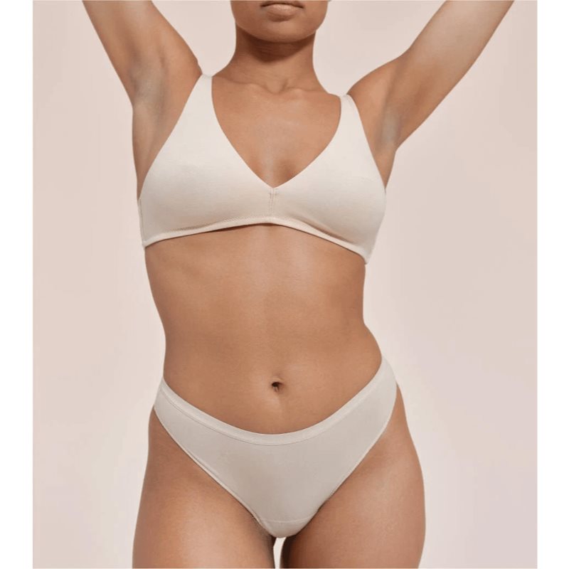 Snuggs Period Underwear Brazilian Light Tencel™ Lyocell Beige менструални бикини от плат за слаба менструация размер XL 1 бр. на ниска цена