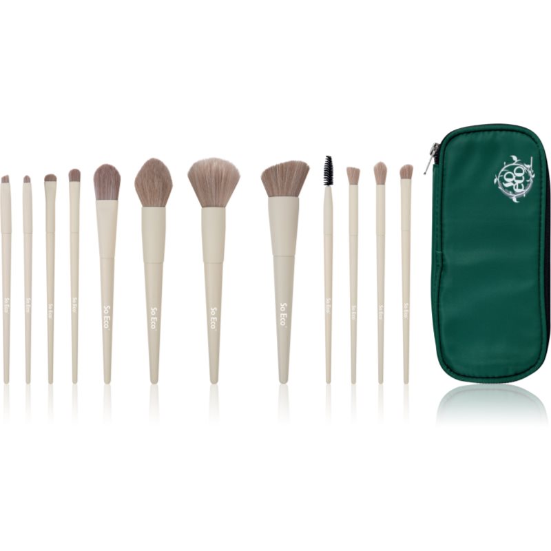So Eco Flawless 12 Piece Brush & Bag Set Complexion Sponge Комплект четки с чантичка на ниска цена