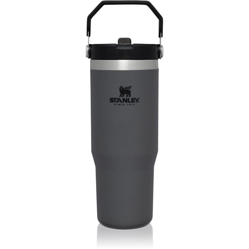 Stanley IceFlow™ Flip Straw Tumbler неръждаема бутилка за вода Charcoal 890 мл.