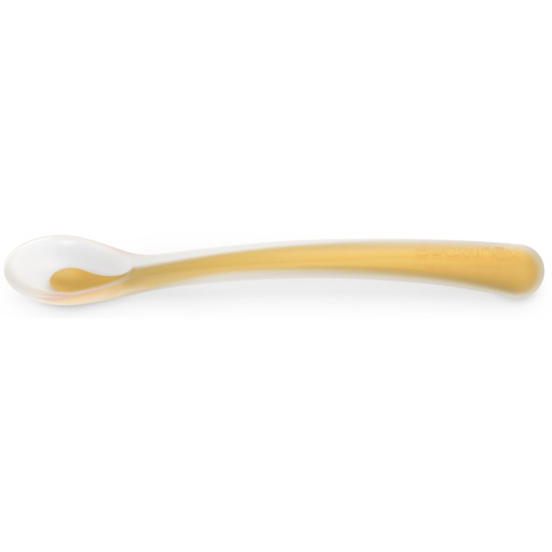 Suavinex Colour Essence Silicone Spoon лъжичка 4 m+ Bright Mustard 1 бр.