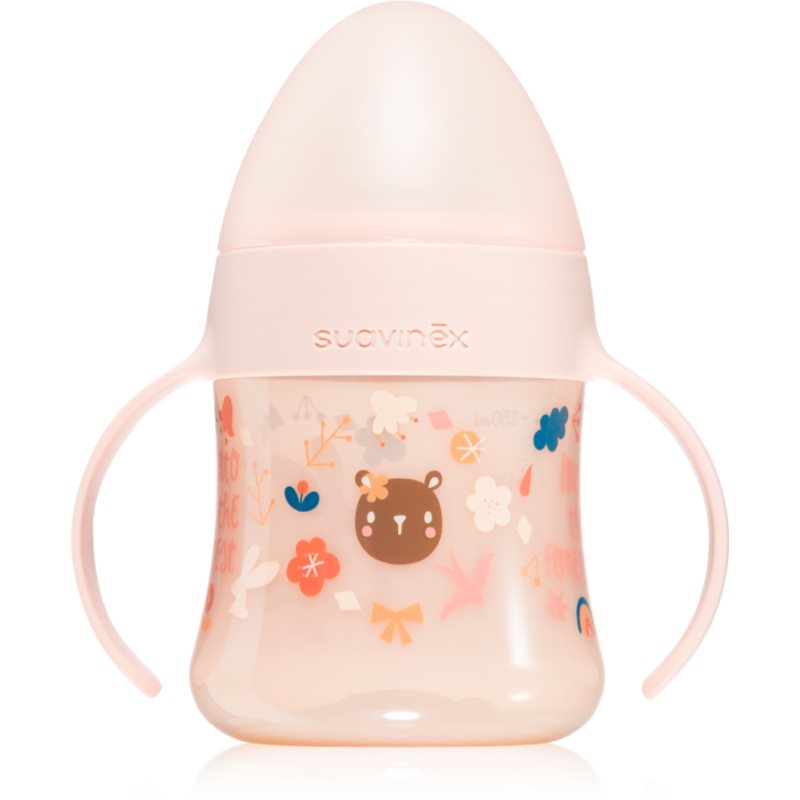 Suavinex Forest First детско шише с дръжки 4 m+ Pink 150 мл.
