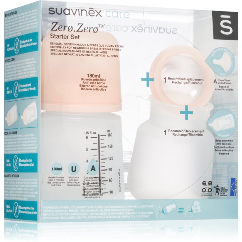 Suavinex Zero Zero Starter Set подаръчен комплект за деца от раждането им A Adaptable Flow 0 m+