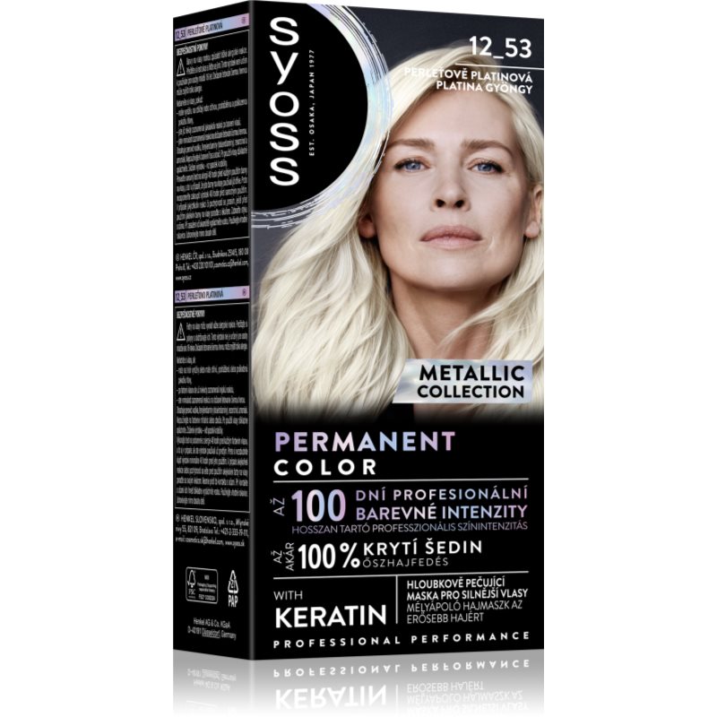 Syoss Color Metallic Collection перманентната боя за коса цвят 12_53 Platinum Pearl 1 бр.