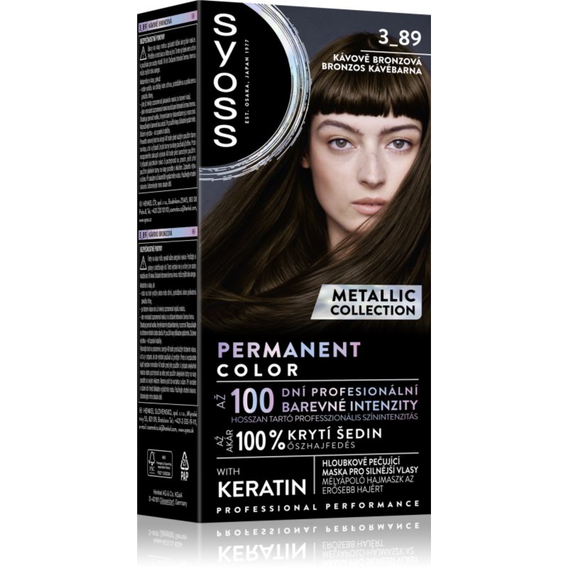 Syoss Color Metallic Collection перманентната боя за коса цвят 3-89 Bronze Coffee 1 бр.