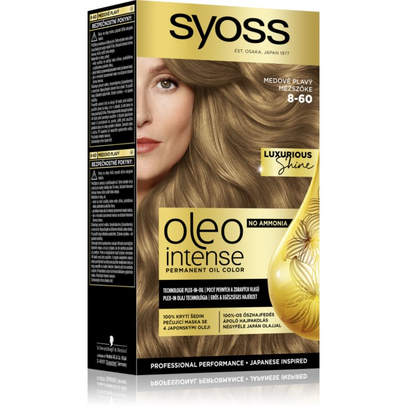 Syoss Oleo Intense перманентната боя за коса с олио цвят 8-60 Honey Blond 1 бр. на ниска цена