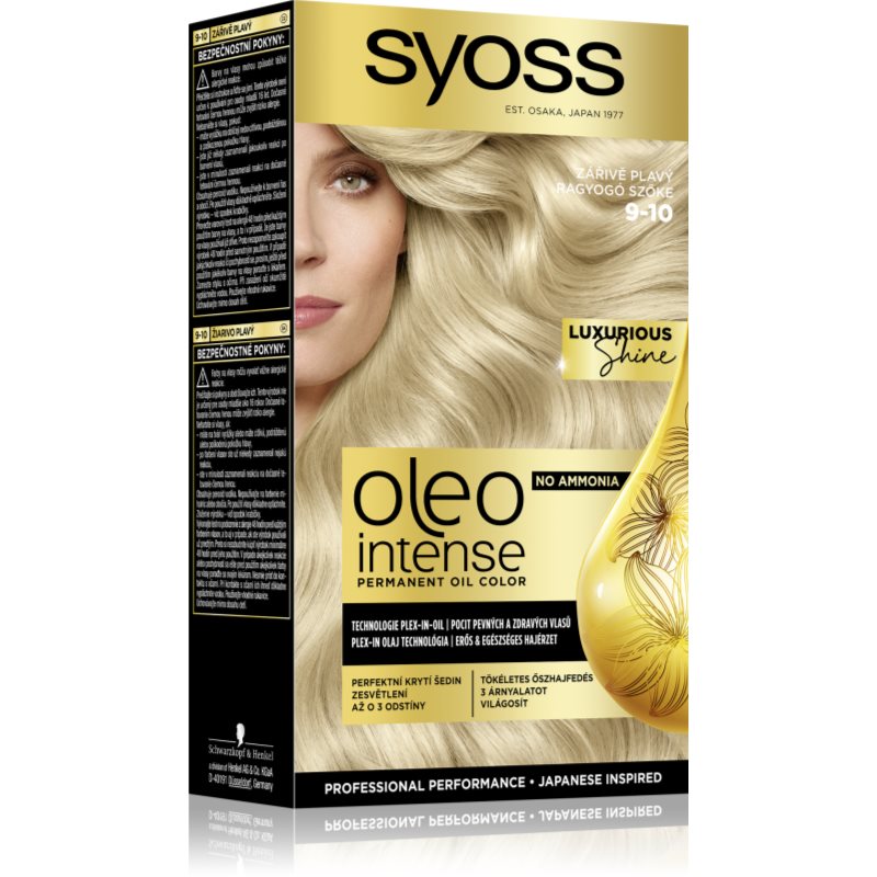 Syoss Oleo Intense перманентната боя за коса с олио цвят 9-10 Bright Blond 1 бр. на ниска цена