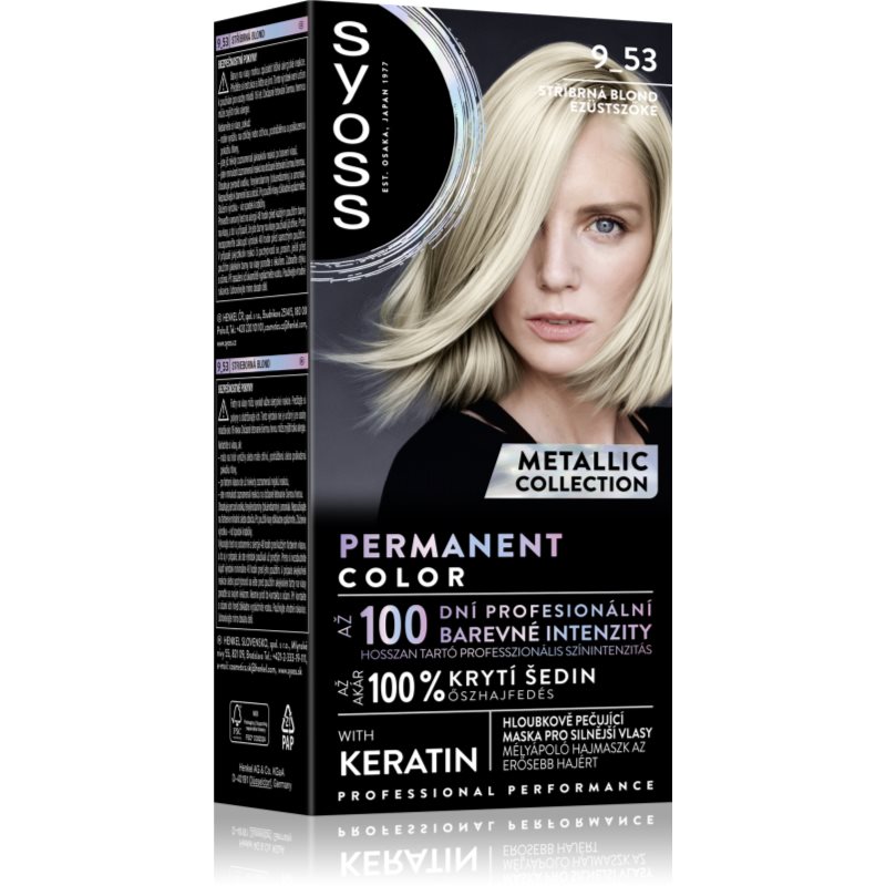 Syoss Permanent Color Metallic Collection перманентната боя за коса цвят 9-53 Silver Blush 1 бр.