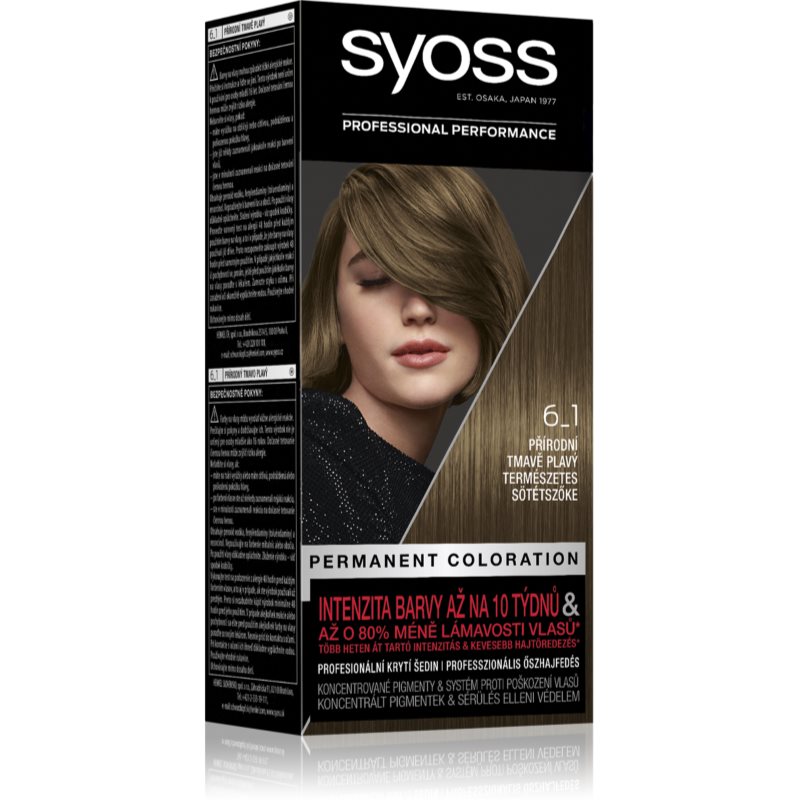 Syoss Permanent Color перманентната боя за коса цвят 6_1 Natural Dark Blond 1 бр.