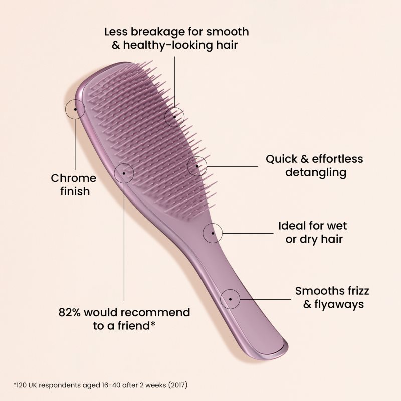 Tangle Teezer Ultimate Detangler Chrome плоска четка за права и къдрава коса Mauve Copper 1 бр. на ниска цена