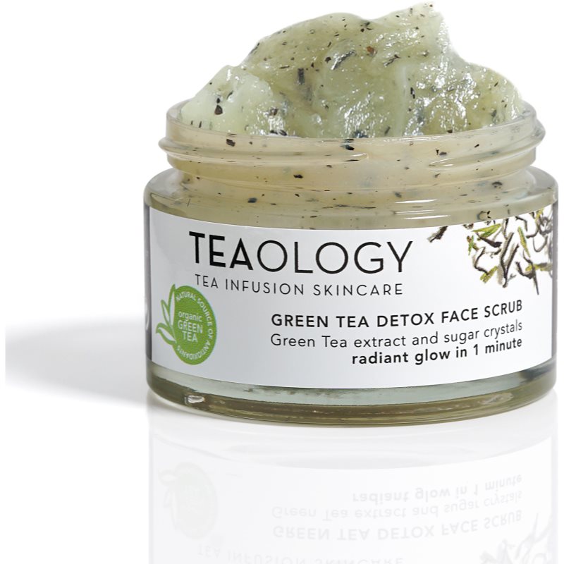 Teaology Cleansing Green Tea Detox Face Scrub скраб със захар за нежно почистване и подхранване на кожата със зелен чай 50 мл. на ниска цена