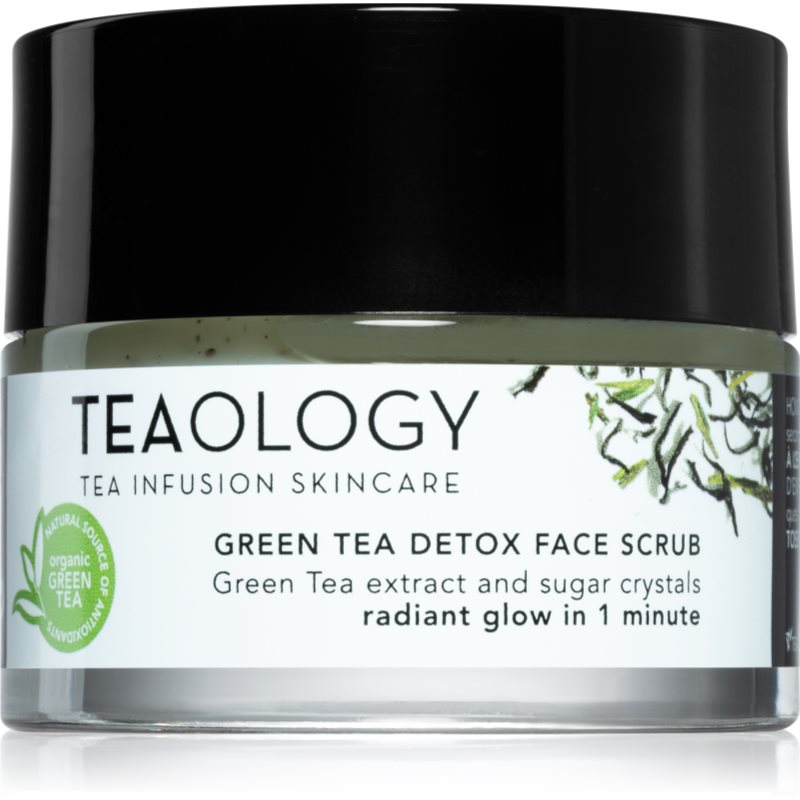 Teaology Cleansing Green Tea Detox Face Scrub скраб със захар за нежно почистване и подхранване на кожата със зелен чай 50 мл.