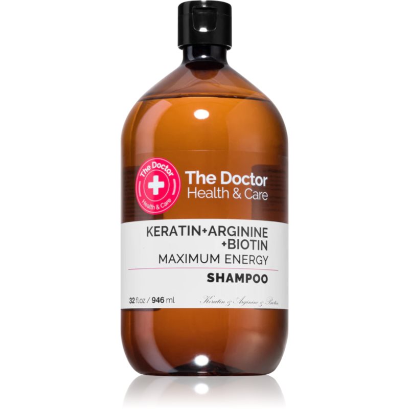 The Doctor Keratin + Arginine + Biotin Maximum Energy кератинов шампоан за подсилване и блясък на косата 946 мл.